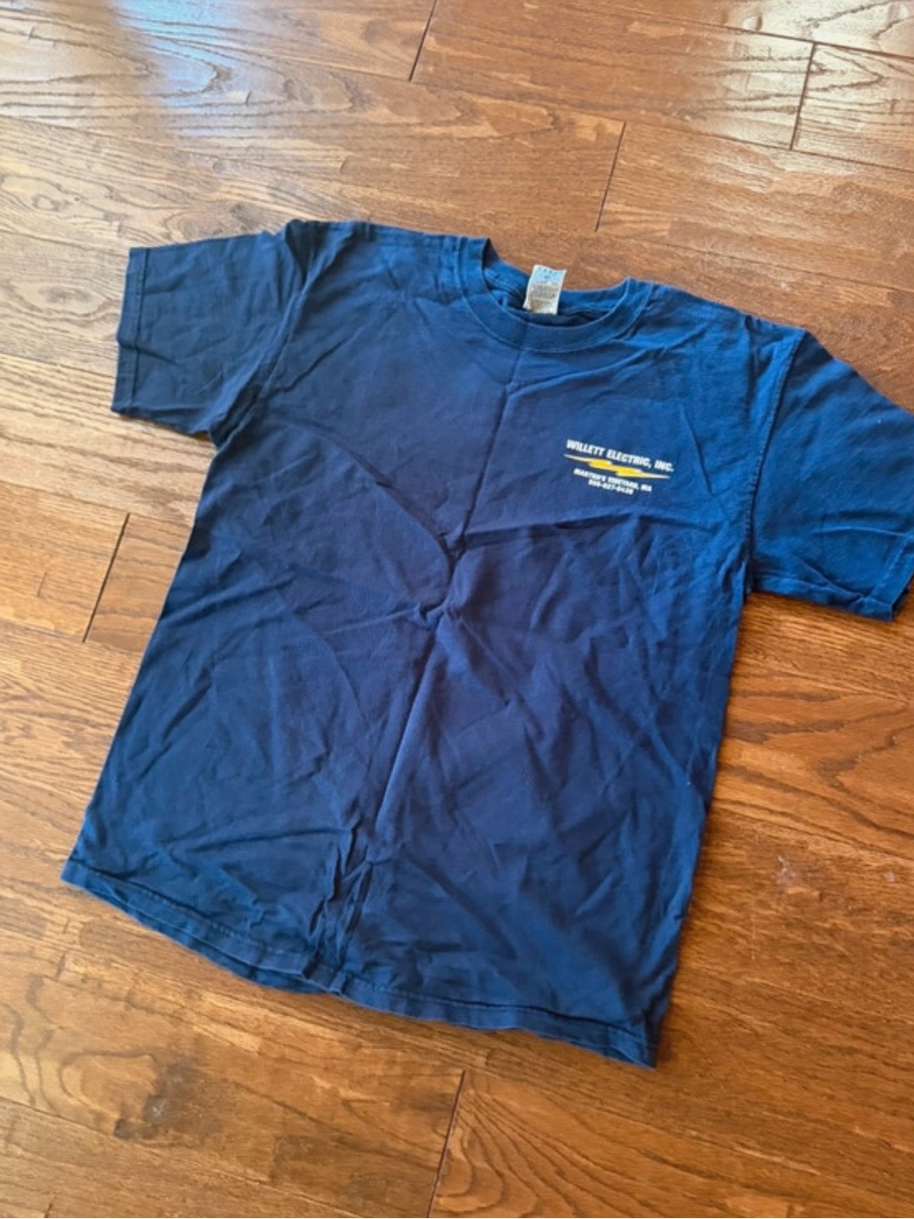 Fruit of the Loom Navy Short-Sleeve Pocket Tee with Small Logo